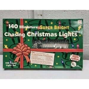 Clear Chasing Light Set Indoor Outdoor Christmas Lights Boxed BNIB
